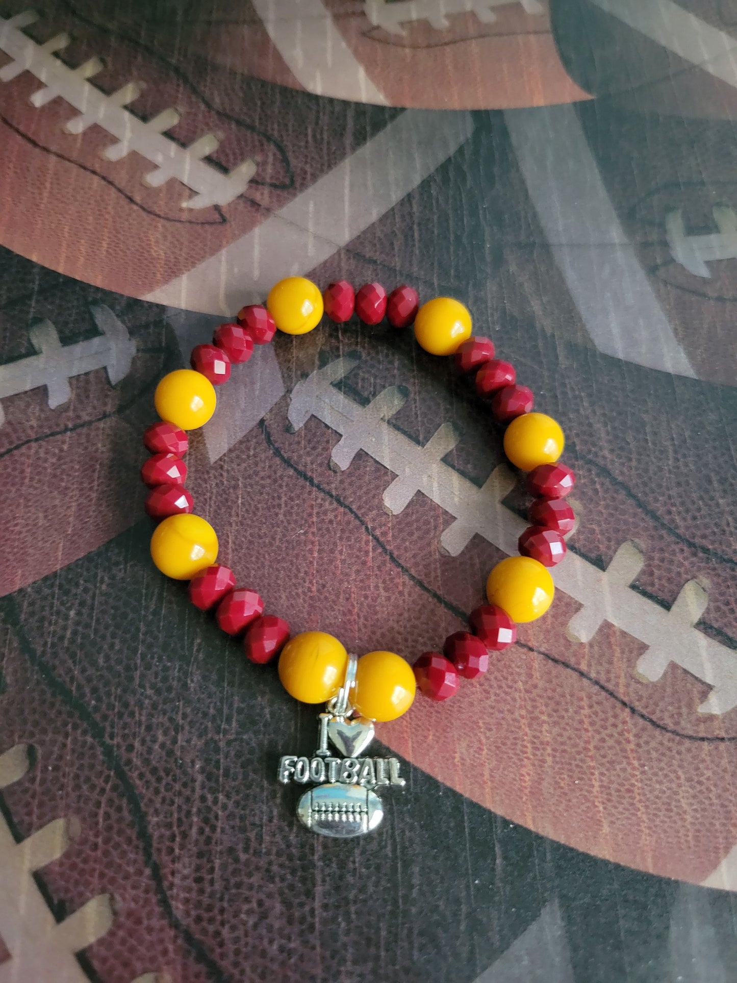Commanders Inspired Beaded Charms Bracelets