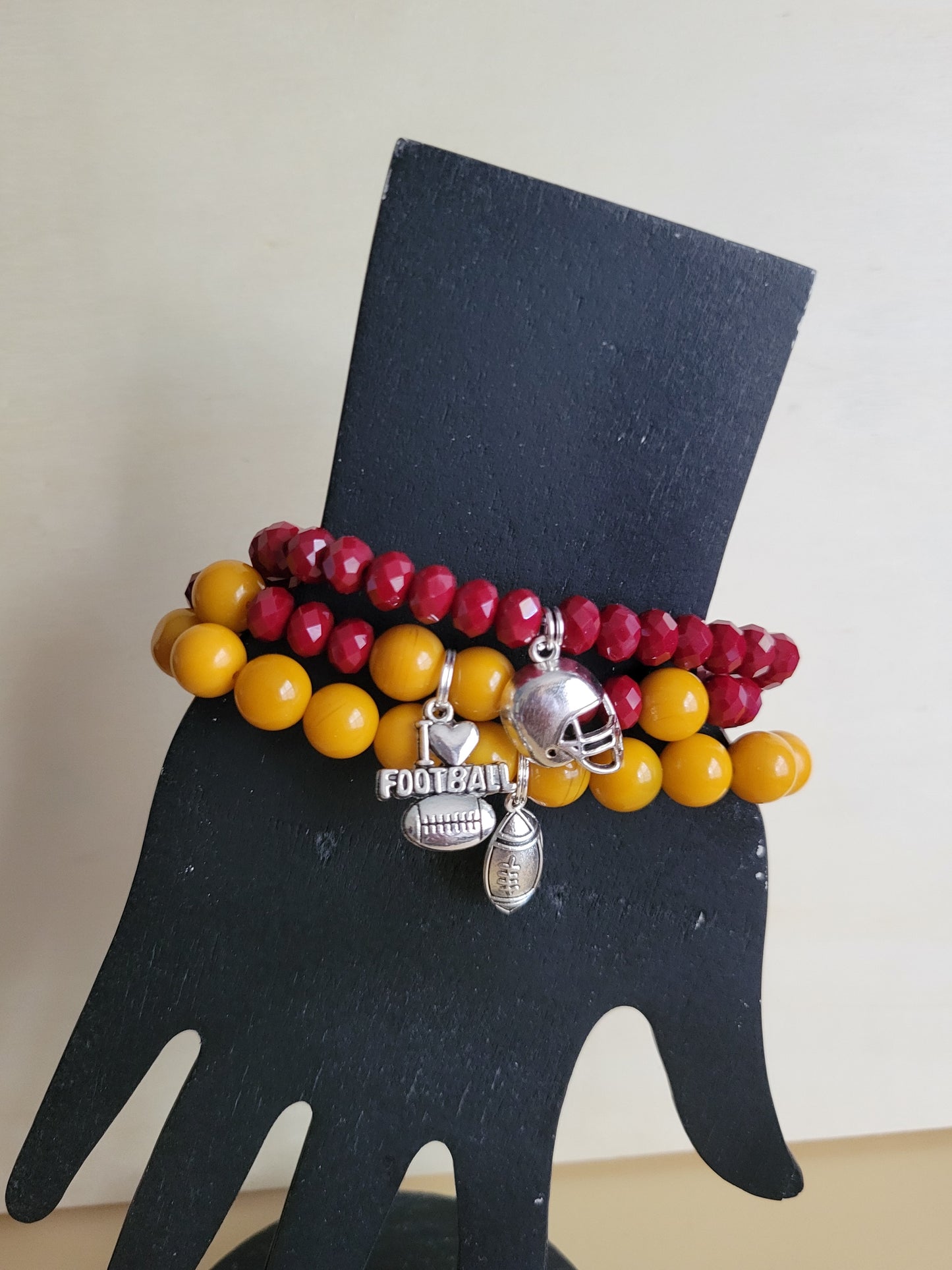 Commanders Inspired Beaded Charms Bracelets