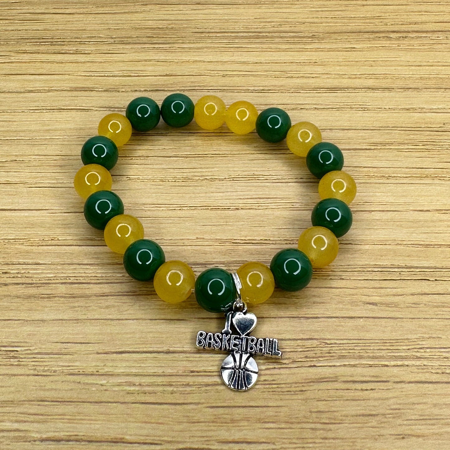 Storm WNBA Inspired Handmade Basketball Charm Bracelets Trio