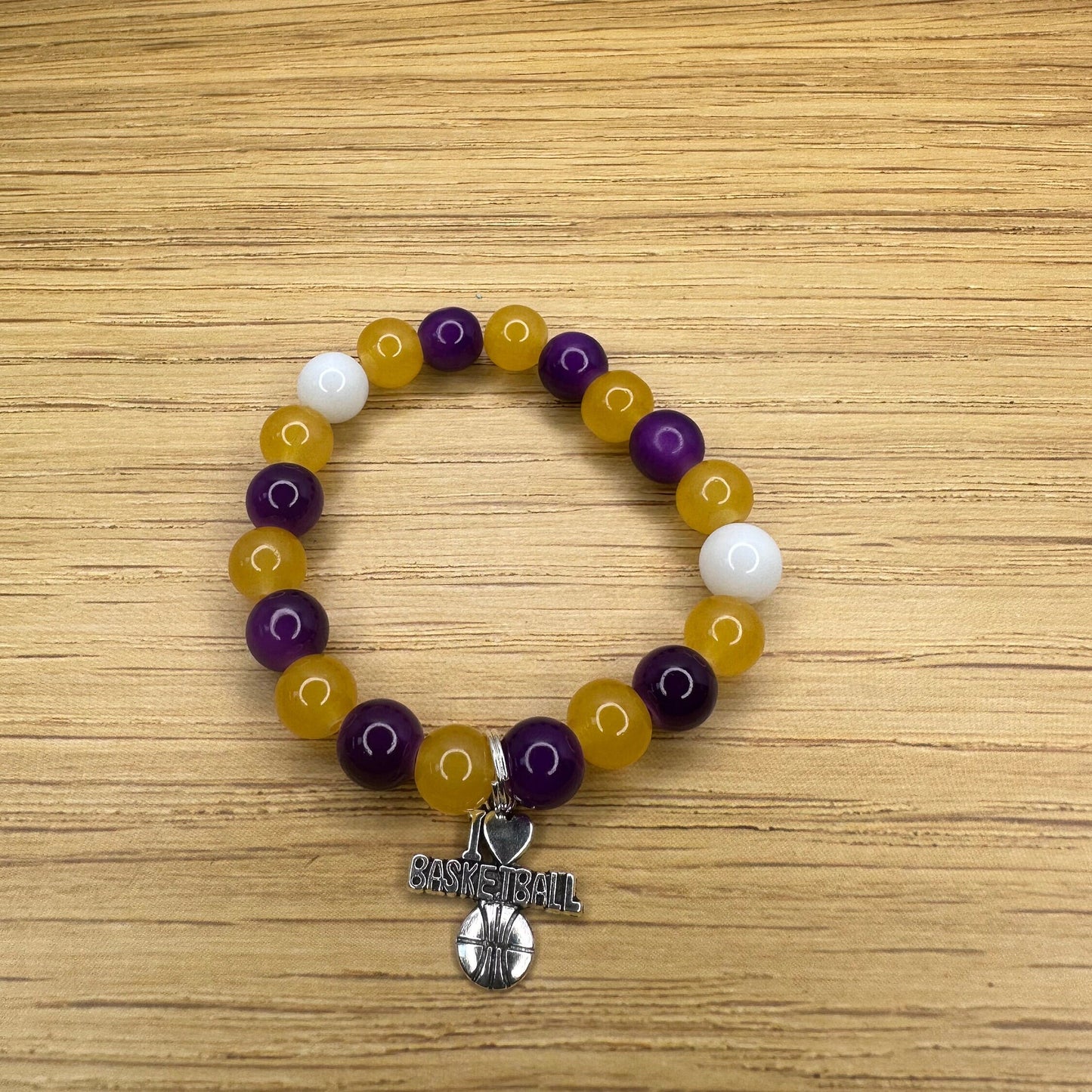 Sparks WNBA Inspired Handmade Basketball Charm Bracelets Set