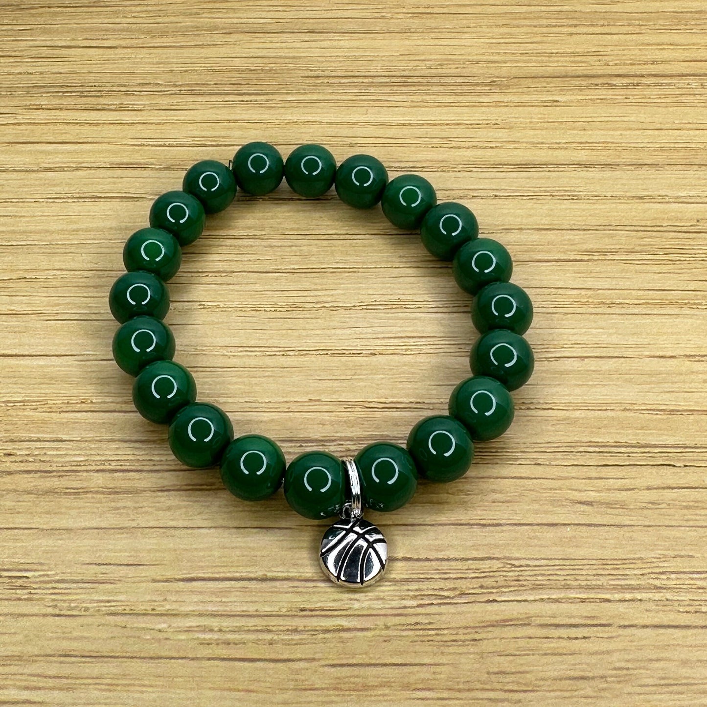 Storm WNBA Inspired Handmade Basketball Charm Bracelets Trio