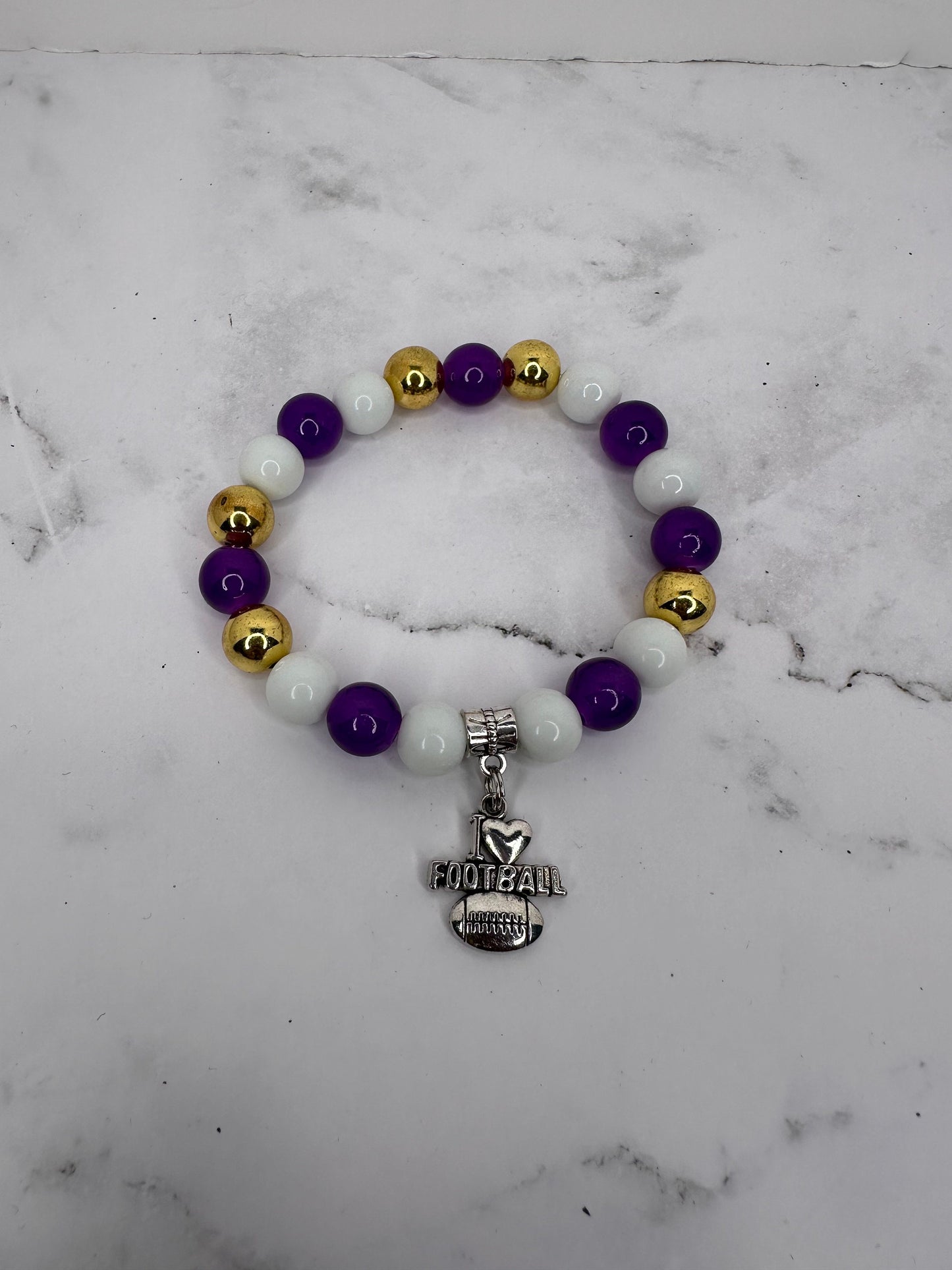 Vikings Inspired Handmade Football Charms Bracelets