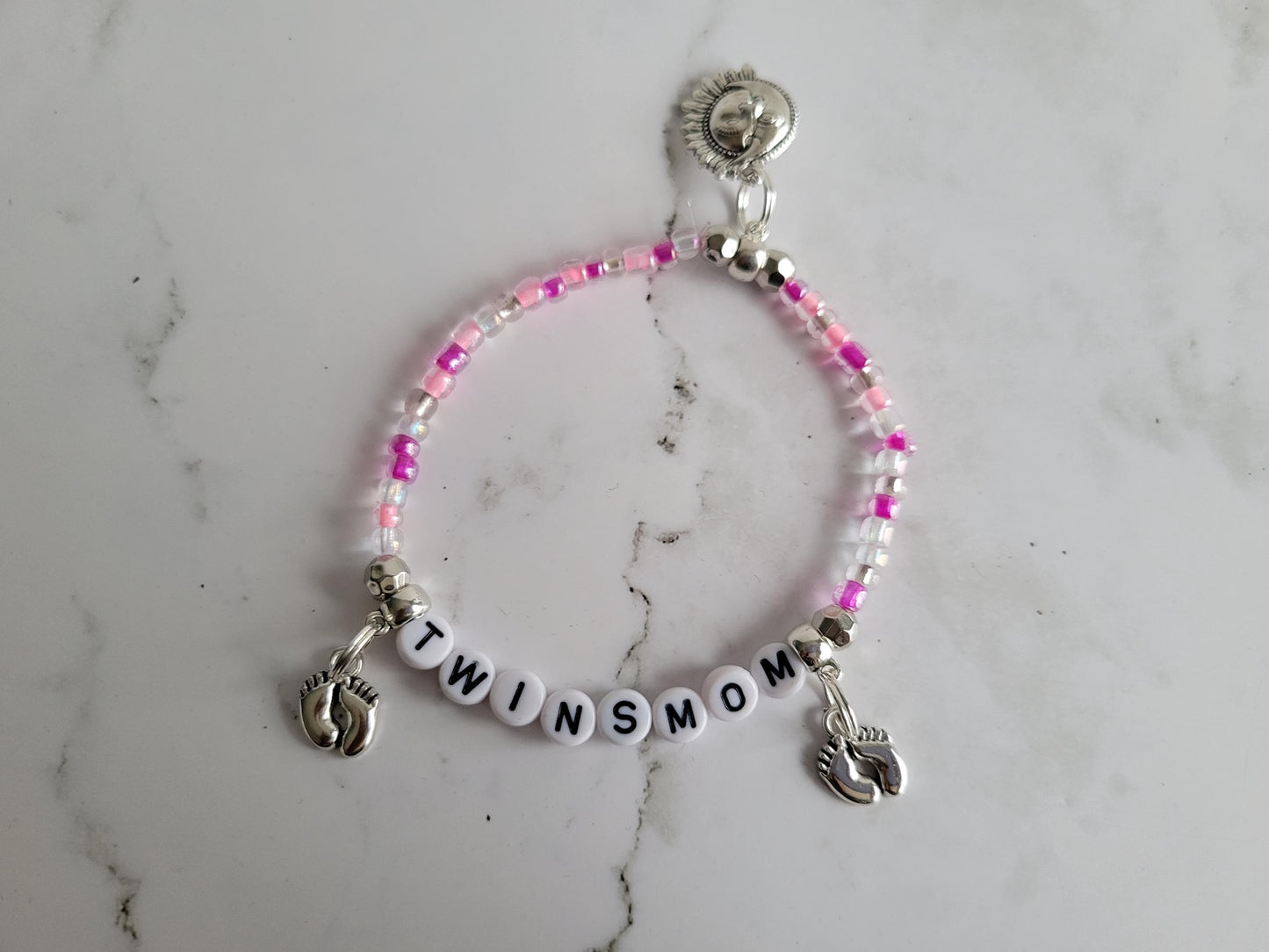 Twins Mom Bracelet, Gift for Twins Mom, Seed Bead Bracelet, New Mom Gift