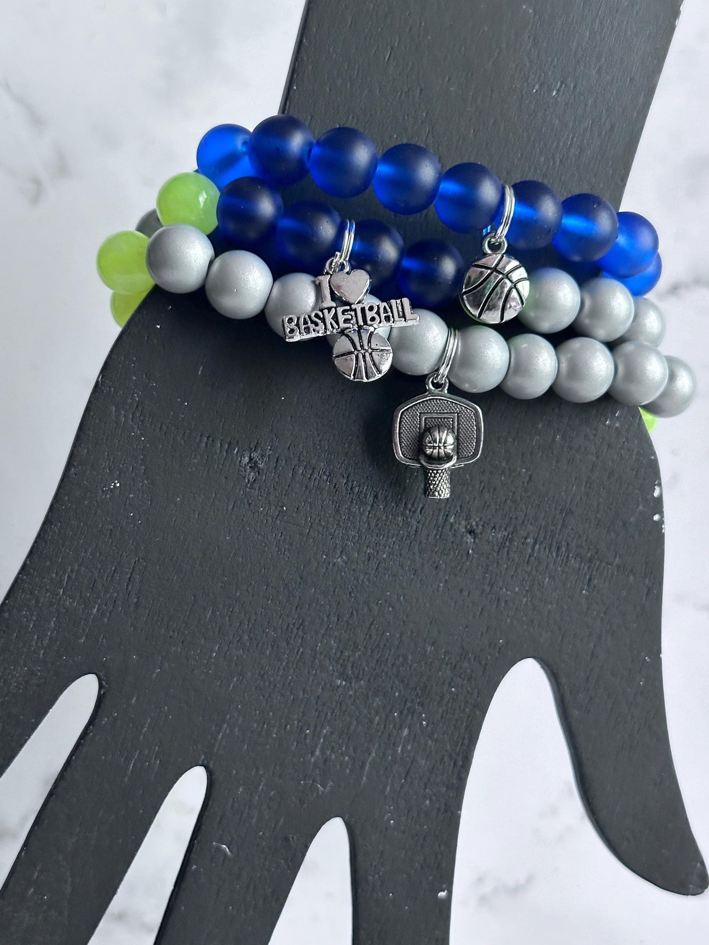 Lynx Inspired Beaded Basketball Charms Bracelet