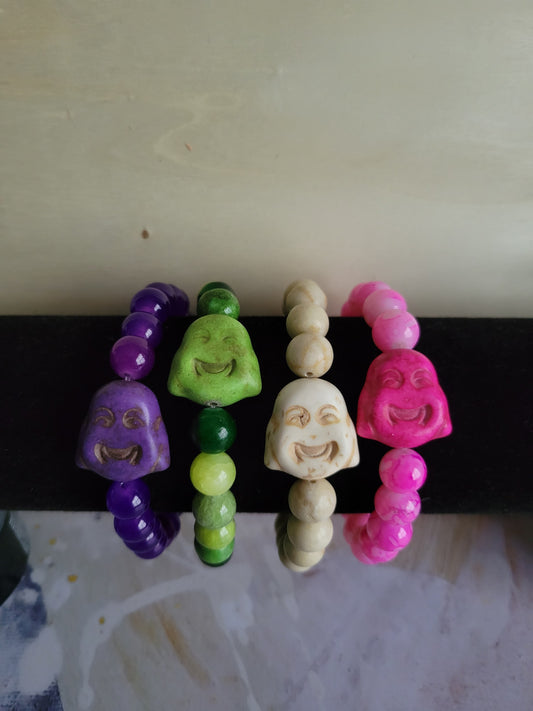 Happy Buddha Head Charm Bracelet