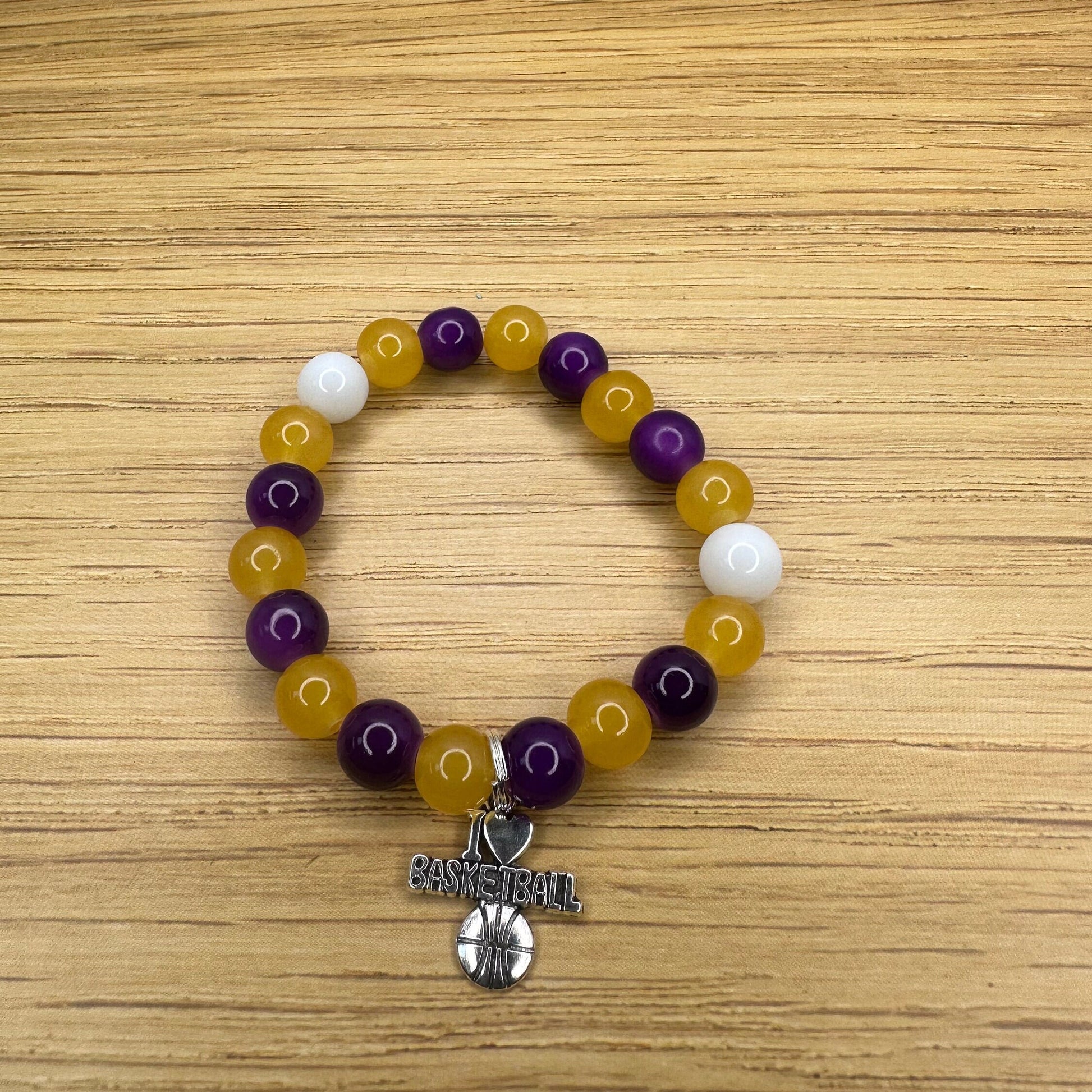 Sparks WNBA Inspired Handmade Basketball Charm Bracelets Set
