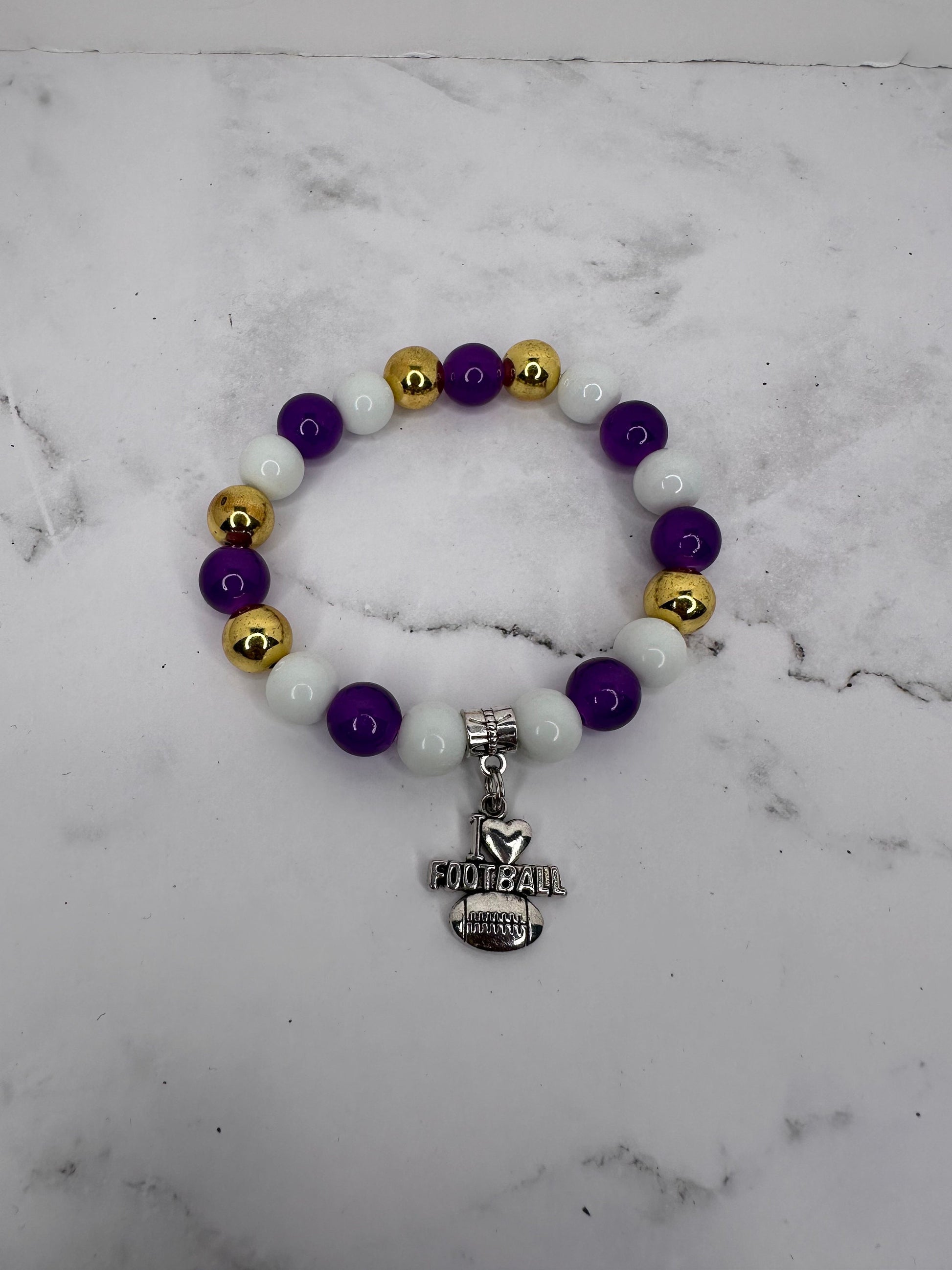 Vikings Inspired Handmade Football Charms Bracelets