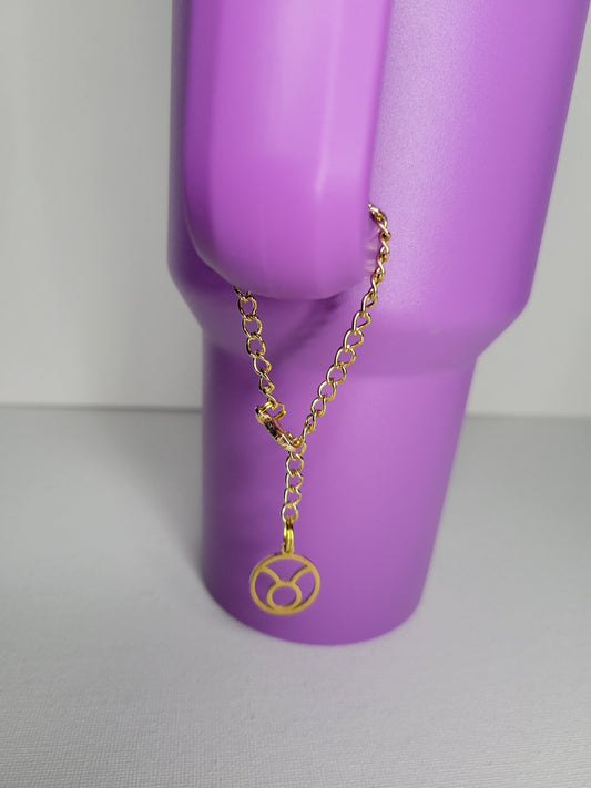 Zodiac Tumbler Cup Stanley Cup Accessories Gold Charm Handle Water Bottle
