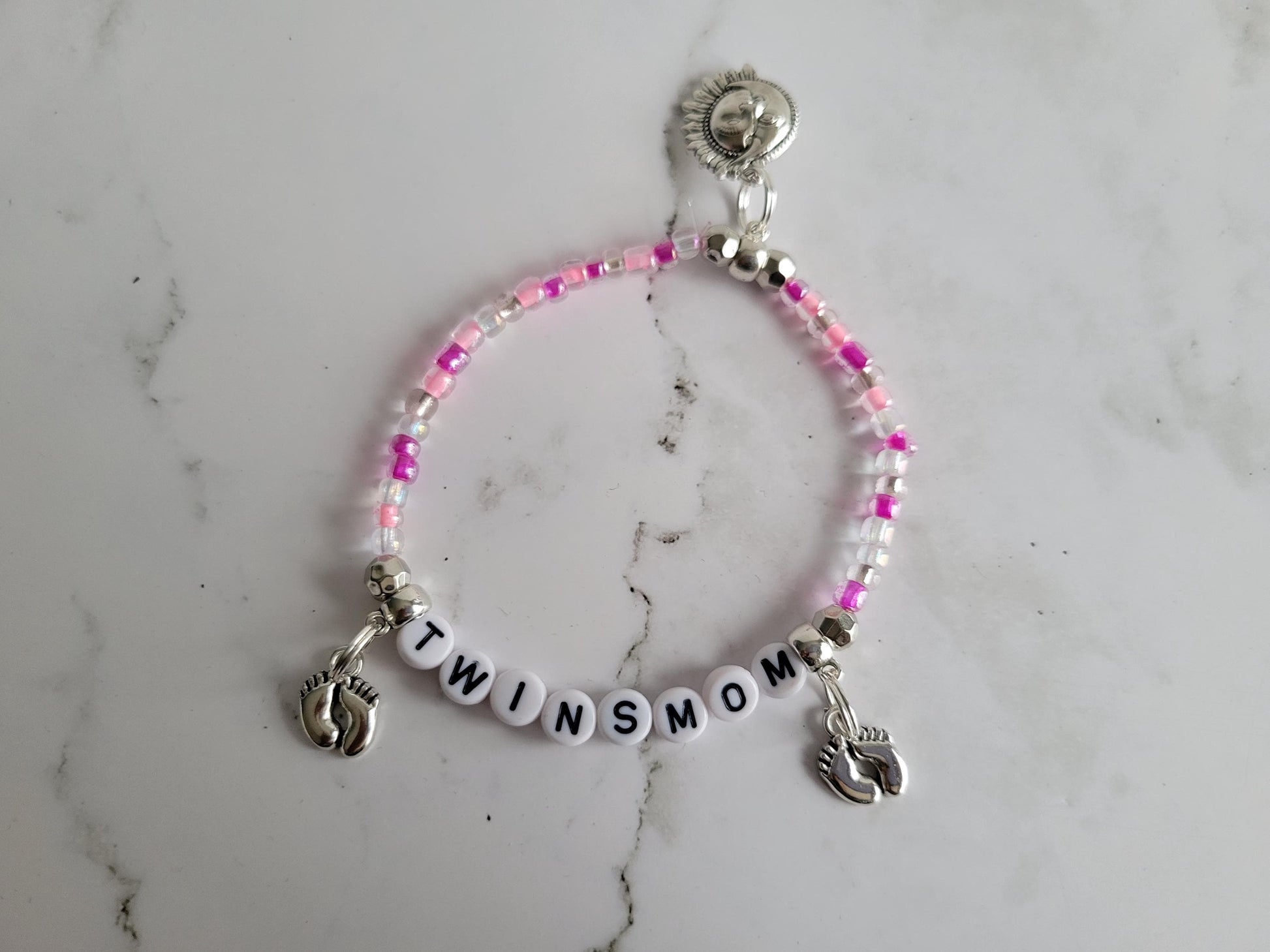 Twins Mom Bracelet, Gift for Twins Mom, Seed Bead Bracelet, New Mom Gift