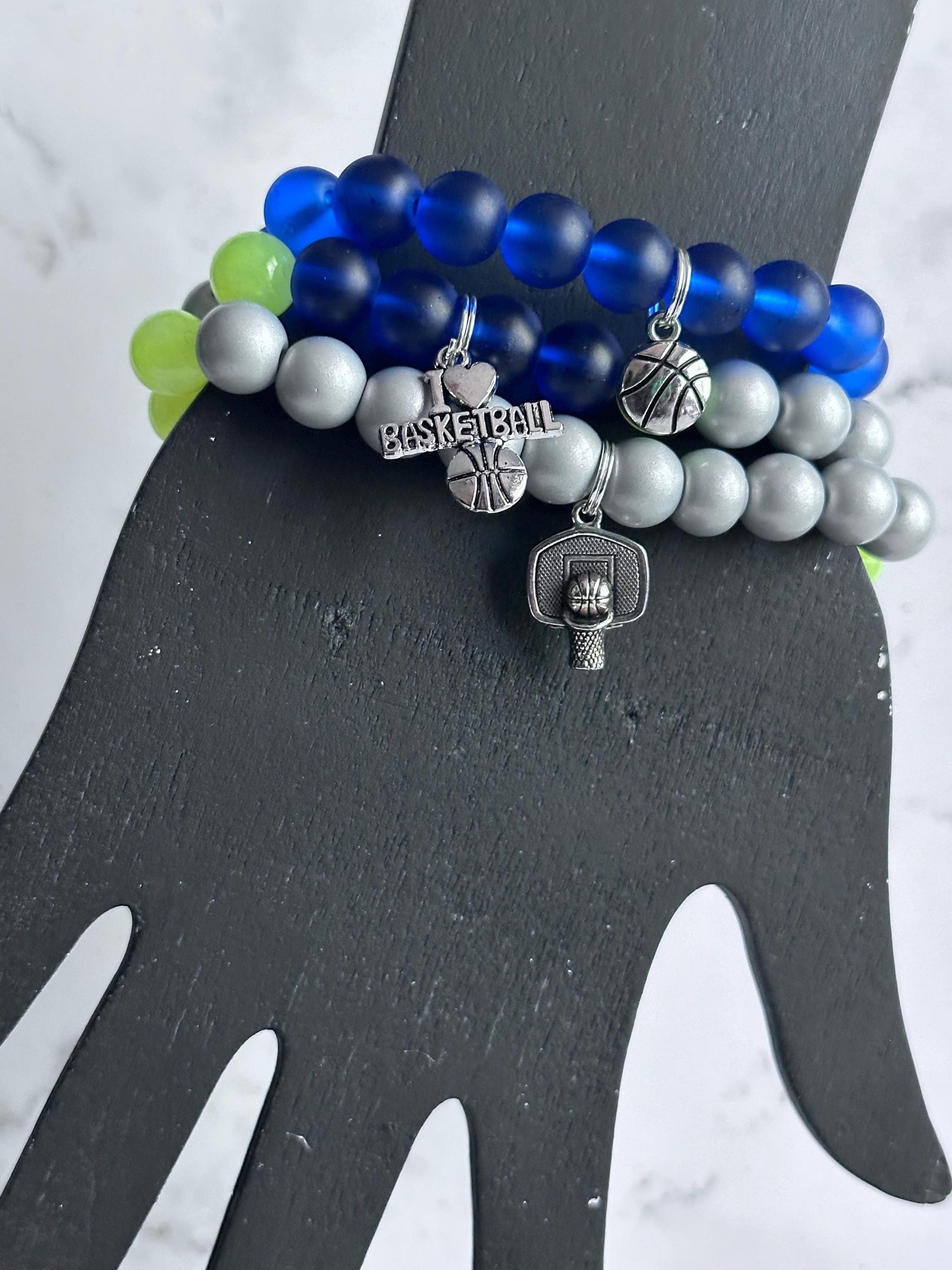 Lynx Inspired Beaded Basketball Charms Bracelet